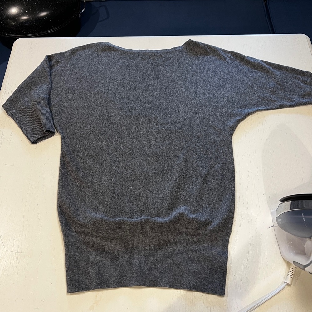Gray Short Sleeve Sweater